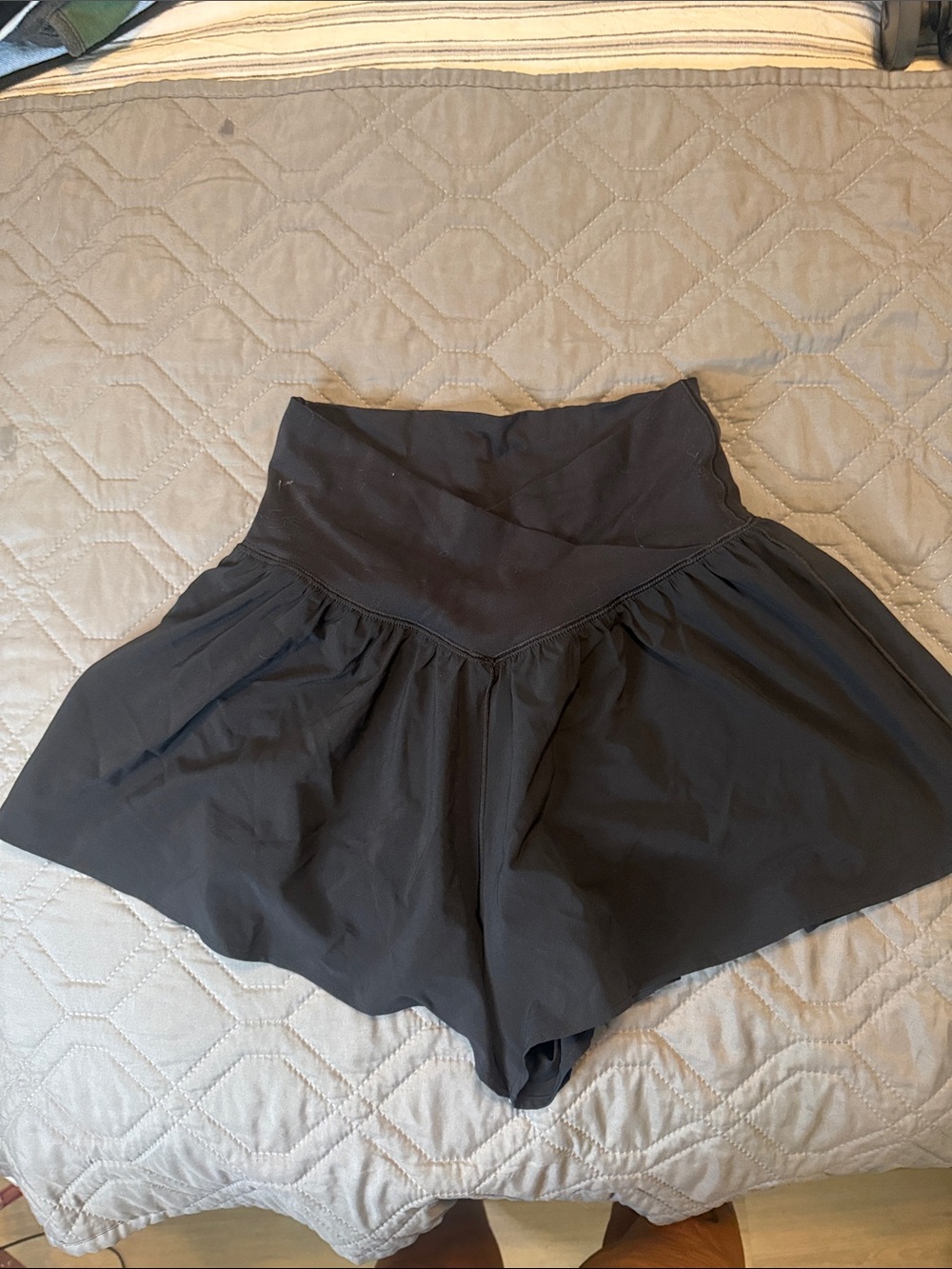 aerie offline Black High-Waist Flared Skort Shorts
